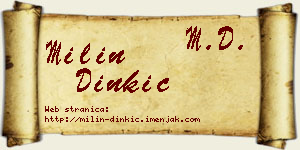 Milin Dinkić vizit kartica